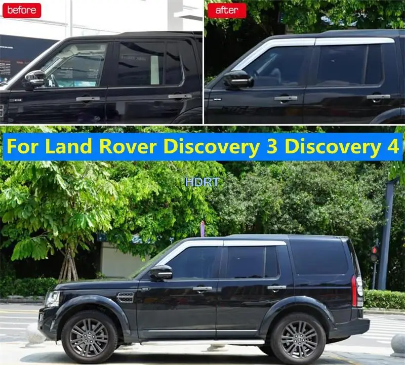 Car Styling Stickers ABS Chrome Window Glass Wind Visor Rain / Sun Guard Vent For Land Rover Discovery 3 Discovery 4 2004-2016