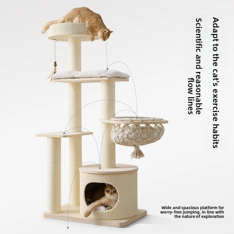 Space Saving Cat Tree Bed Combo Sisal Post Small Apartment Home Cat Condo Cat Tree Tower Cat Furniture Cat Tower Cat Tree