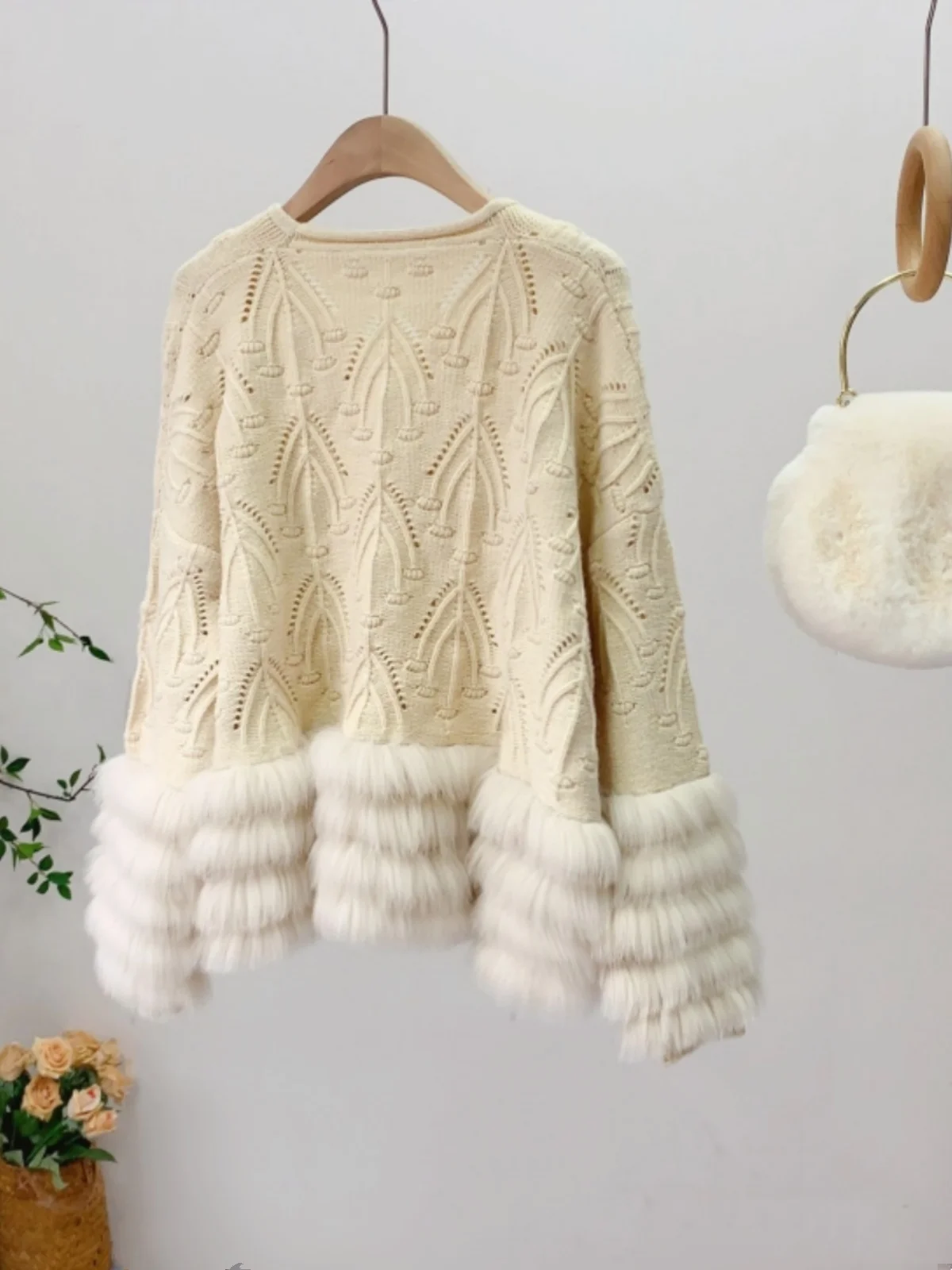 Fur CoatSpring New Fox Fur Grass Loose Sweater Slimming Knitwear