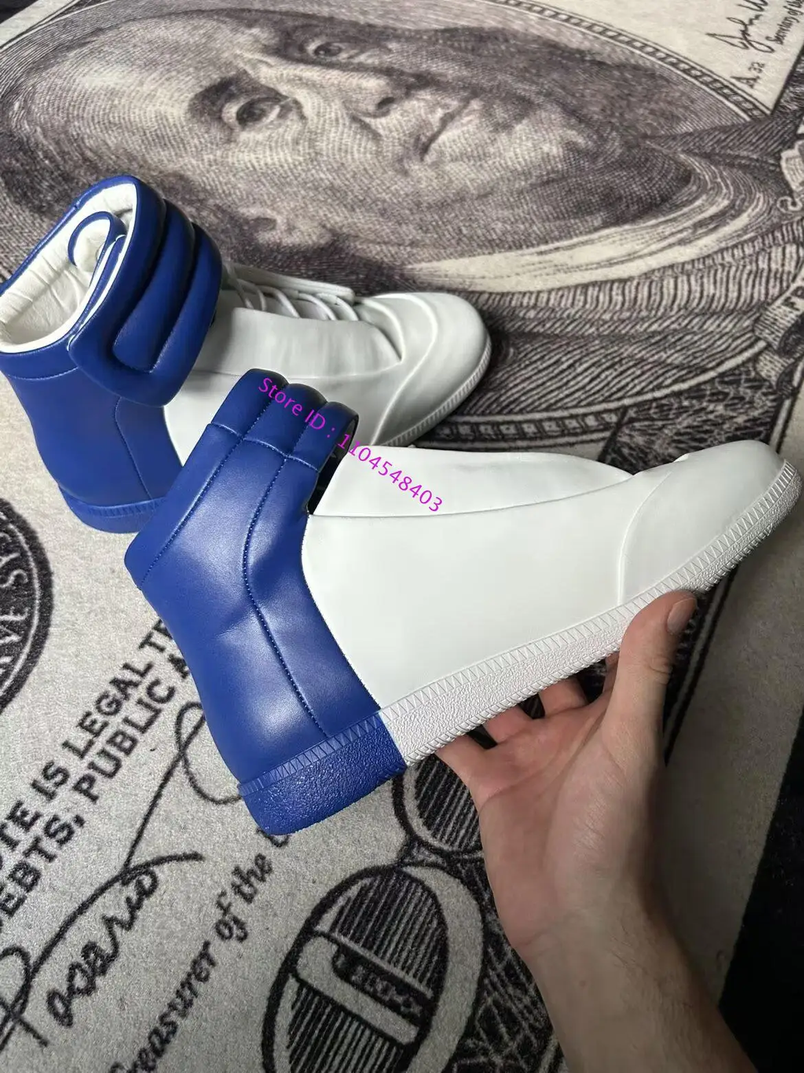 

Design Men High Top Lace Up Sneakers Double Match Color High Top Trainers Plus Size 47