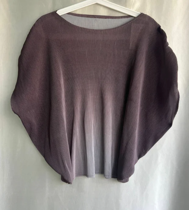Fashion Gradient Blouse Women Clothing Short Sleeve O-neck Loose Shirts Temperament Tops Summer Thin Folds Blusas Mujer De Moda