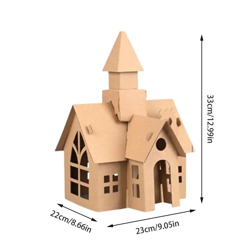 Kit de modelo de cabaña hecho a mano, juguete para niños, Material de papel, juguetes artesanales para cumpleaños, vacaciones de Navidad