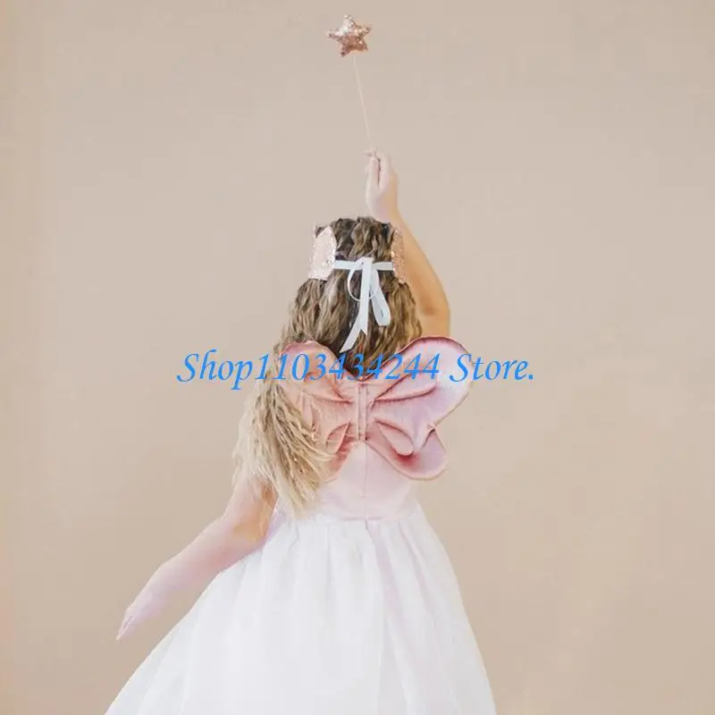 

Magical Girls Role Play Set Including Crown and Butterfly Wing Photo Props