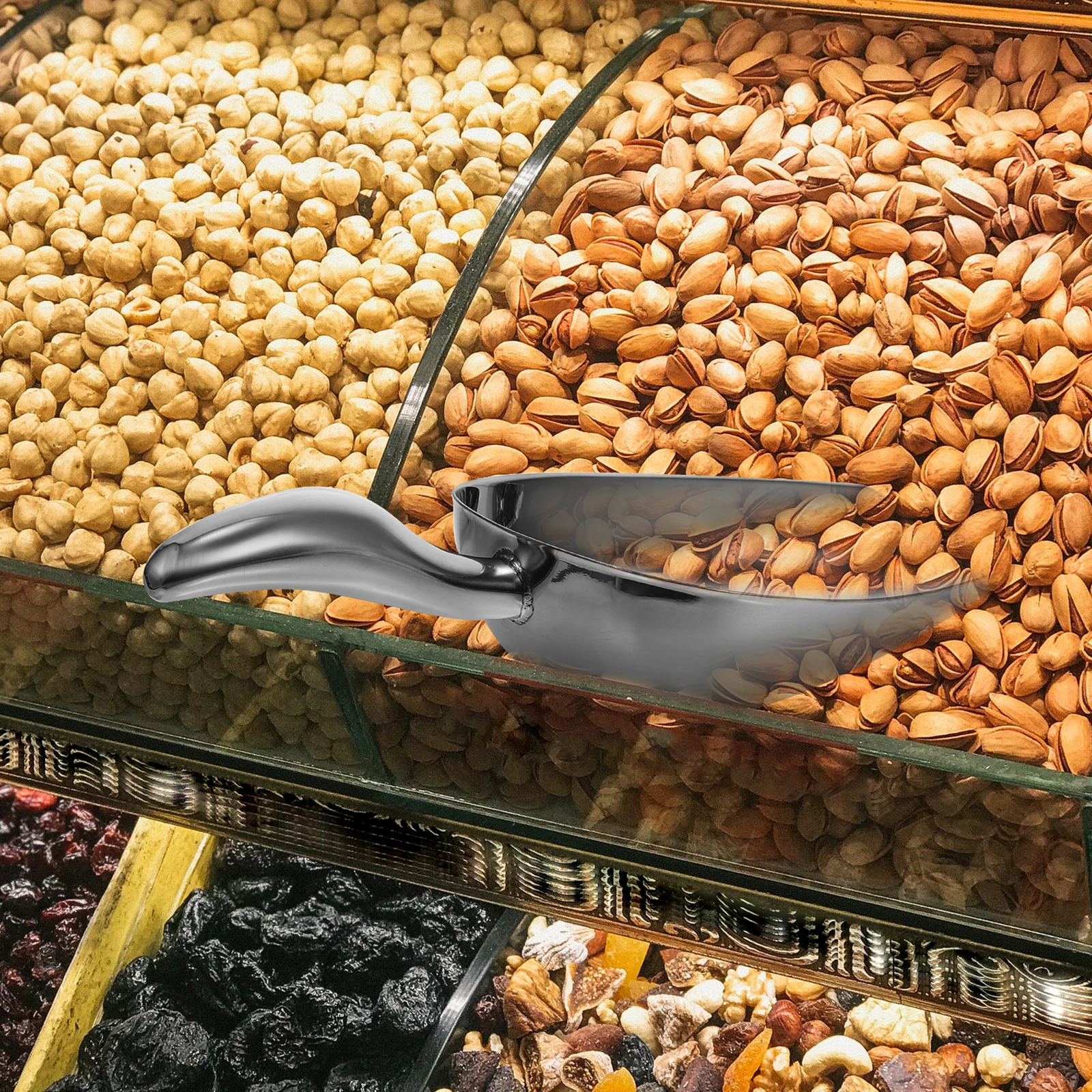 

Stainless Steel Ice Cube Scoop Thickened Kitchen Gadgets Food Shovel Flour Spoon Heavy Duty Small Space Saving