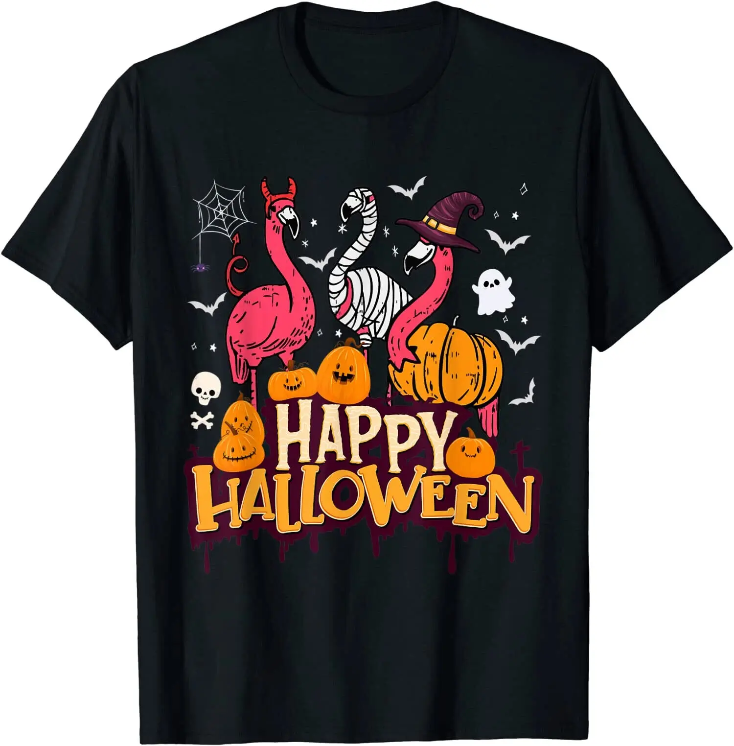 Happy Halloween Flamingo Witch Mummy Costume Fun Tee Unisex T-Shirt