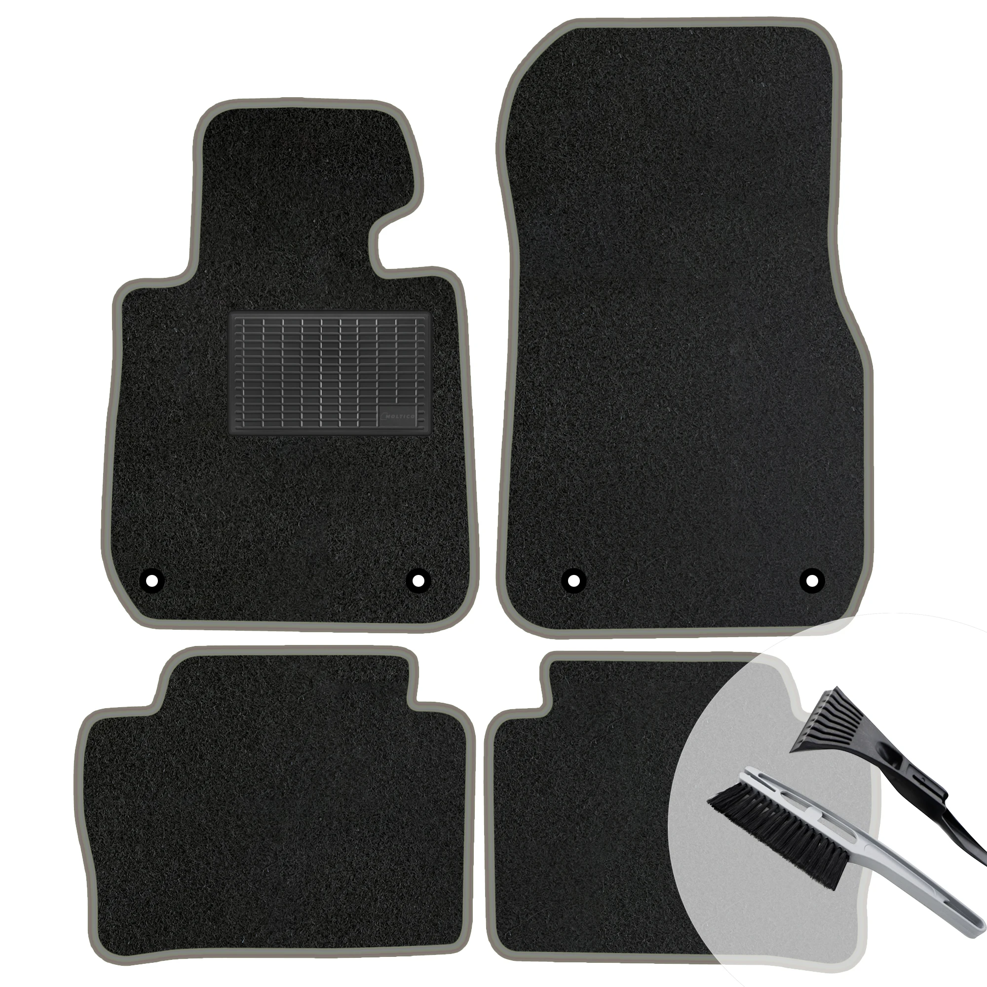 Veloursmatten Set Rand Grijs voor Bmw 1 F40 2019-