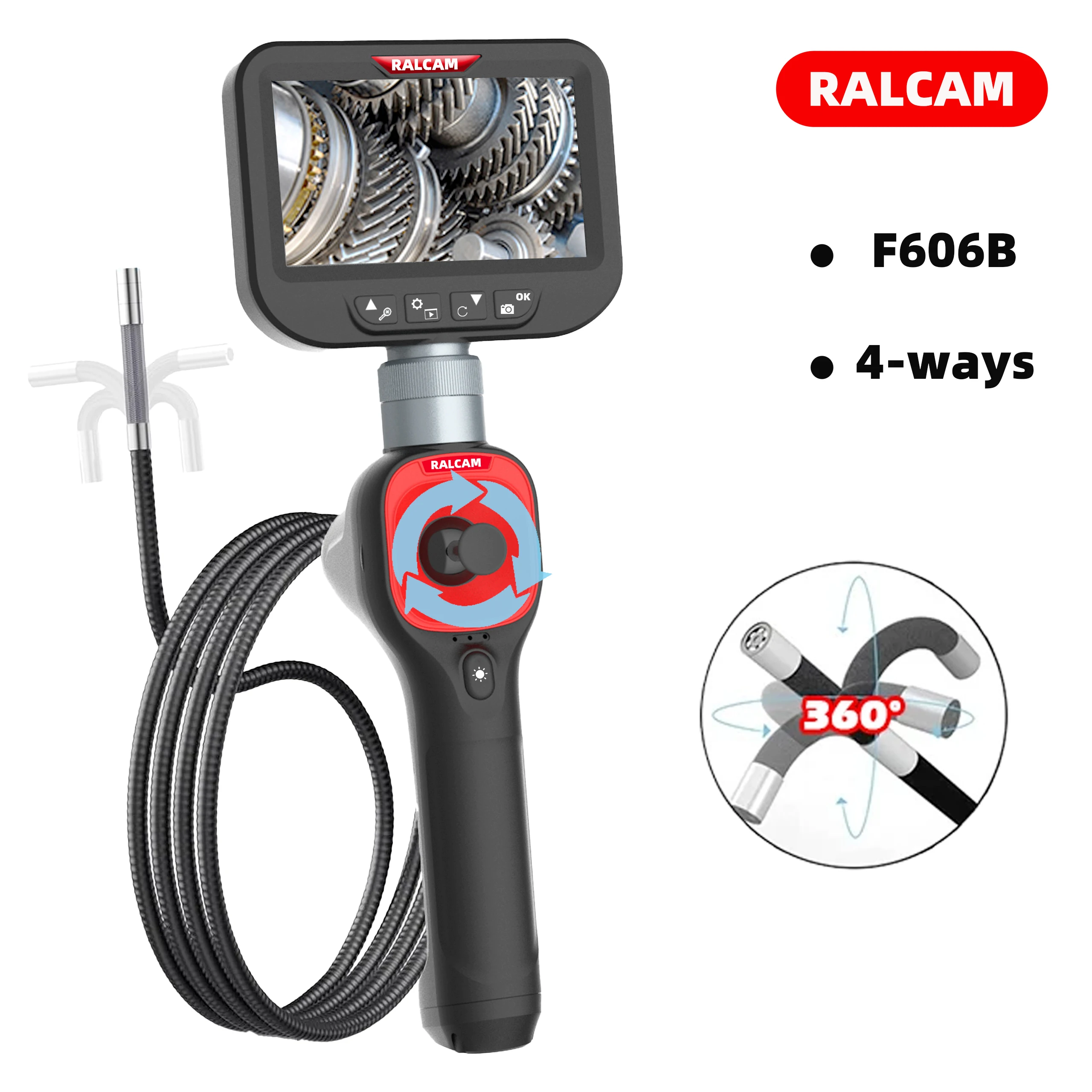 720 ° Rotating Articulated Camera 4.3-inch Endoscope 6mm 1080P Full HD Endoscope Industrial Inspection Visual Probe