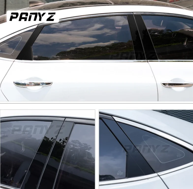 6PCS Polished Pillar Posts Fit For Hyundai Elantra 2020 2021 2022 Car Window Trim Cover BC Column Sticker