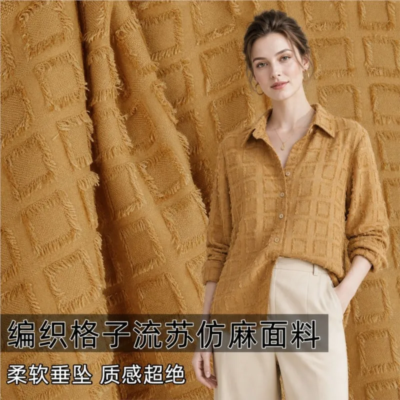 Soft drape woven tassel fabric shirt dress cheongsam coat skirt designer