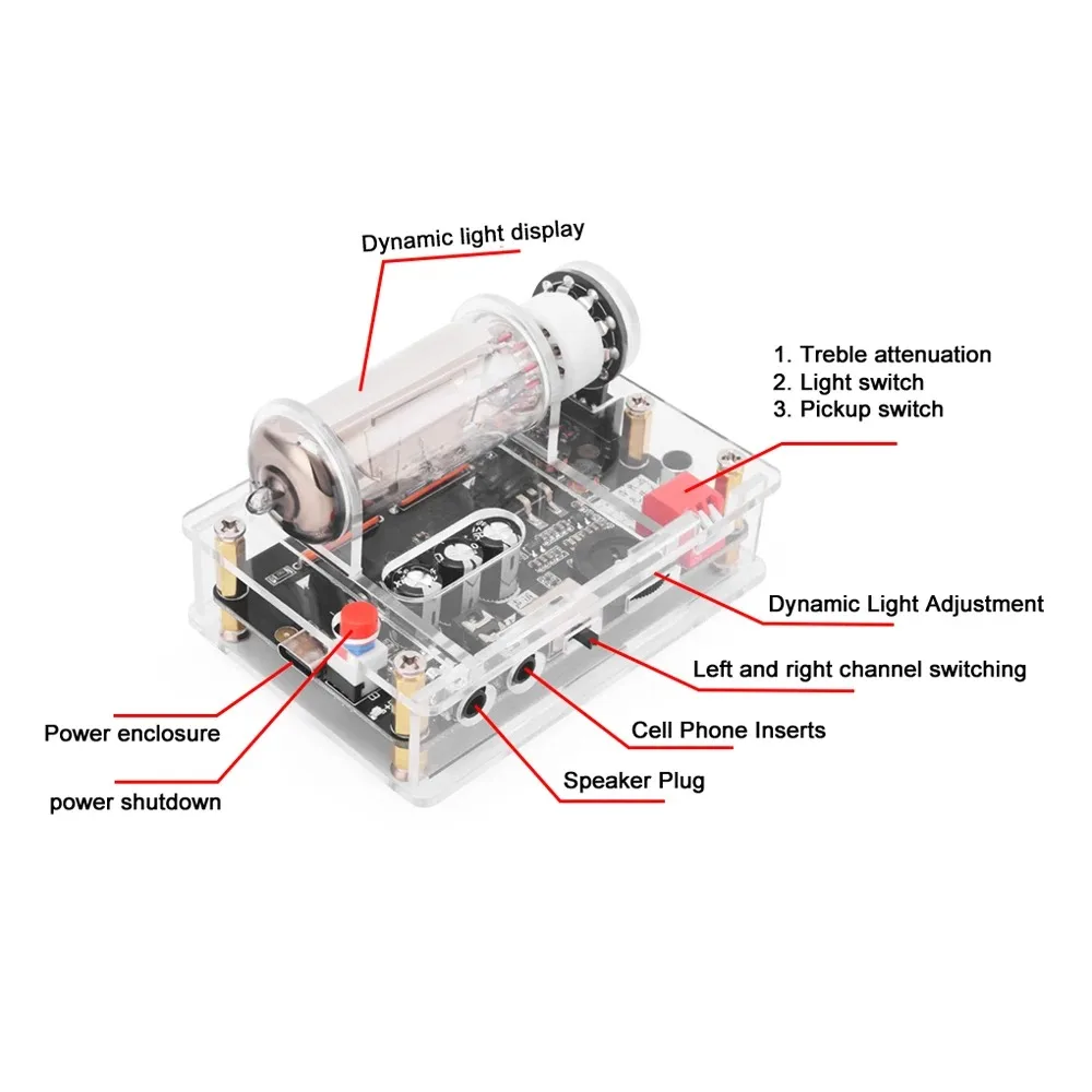 Indicateur de niveau de VU-mètre électronique, carte de pilote de tube, bricolage, basse tension, USB, 5V, 6E2