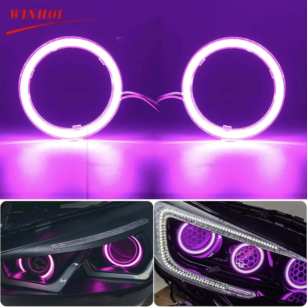 1 Pair Led Angel Eyes for Car Halo Rings Light 12-24V Car Headlights Rings DRL Pink White Fog Light for Auto Motorcycle Scooter