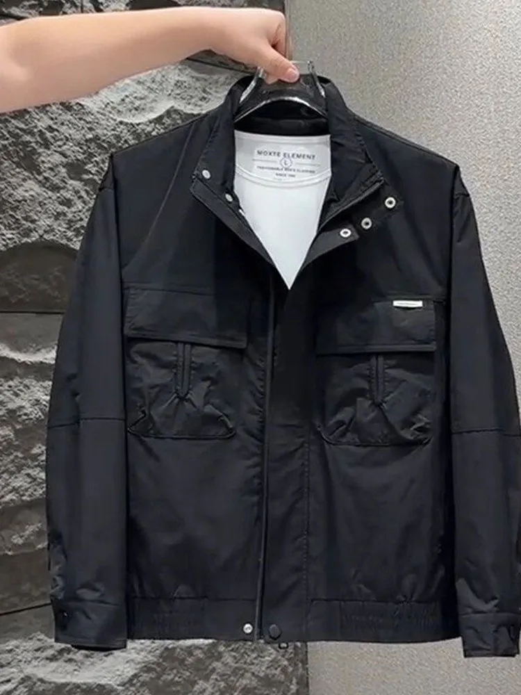 

Оригинальный модный свободный крой с воротником-стойкой для молодежи, мужская весенняя новая американская рабочая одежда из полиэстера с длинной молнией...