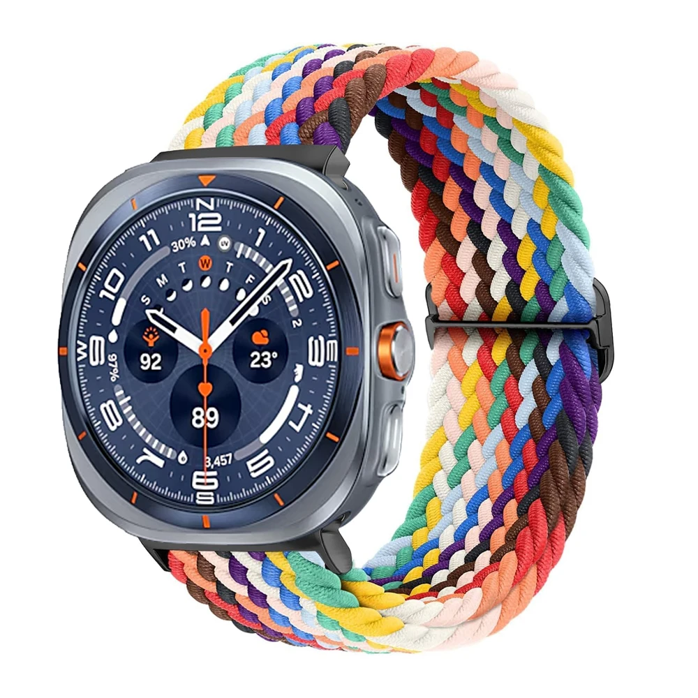 Band For Samsung Galaxy Watch Ultra 47mm accessories Adjustable Nylon Braided sport bracelet correa Galaxy watch 7/8 Ultra Strap