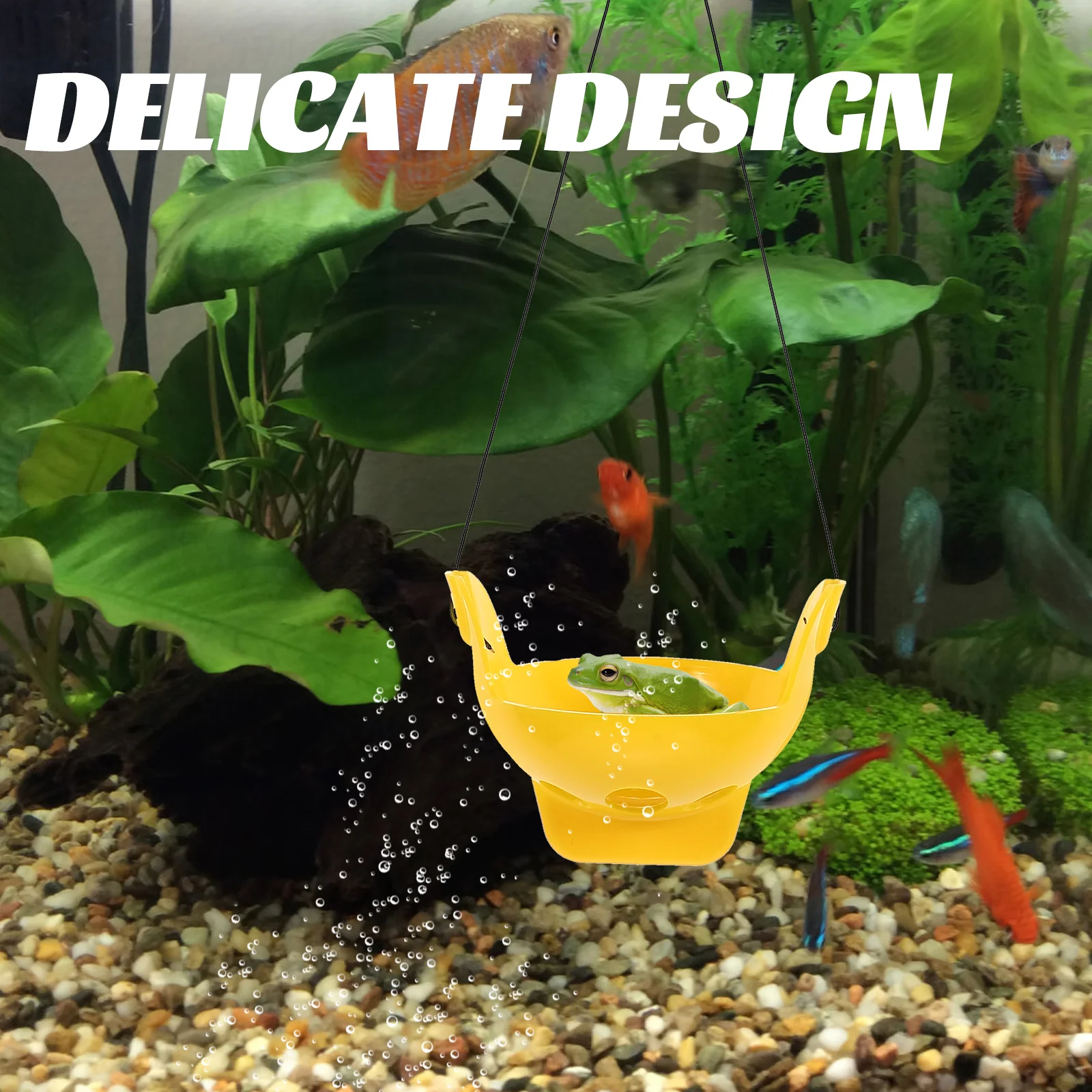 

Aquatic Habitat Frog Toad Small Creatures Green Reusable Terrarium Rest Platform Pet Shelter Decor Supply