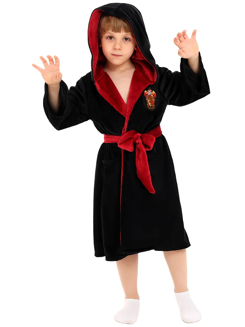 Halloween Magic College Cosplay Harry Magic Black Robe Kostüm Hogwarts Kinderjungenpyjama