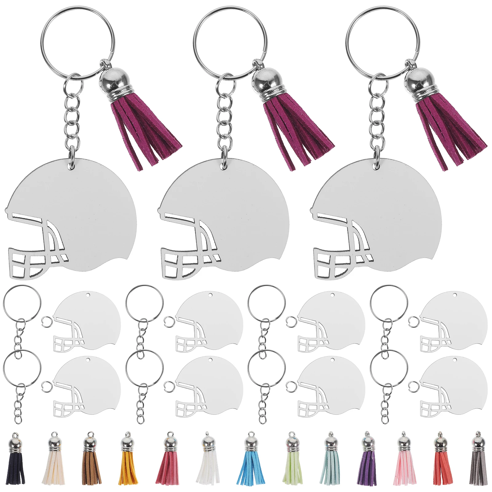 

30 set Diy Keychain Sublimation Blanks Mdf Key Rings Craft Supplies For Pendant Tags Souvenirs Bulk Keychain Making