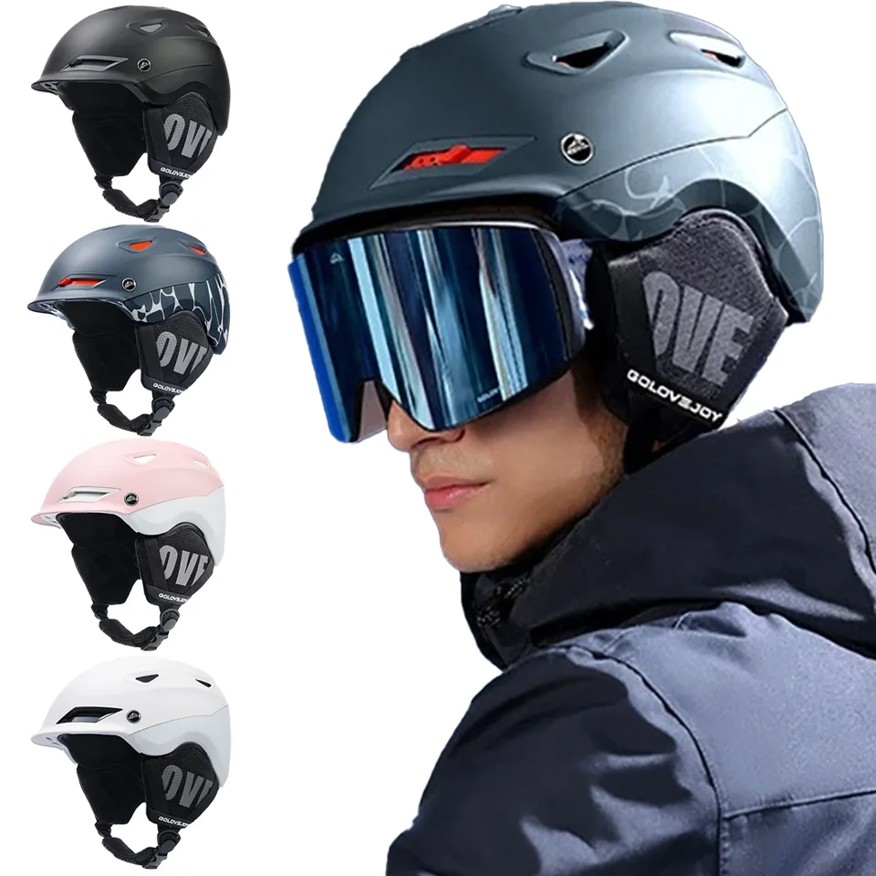 

GOBYGO Ski Helmet Women Men Outdoor Sports Warm Cycling Motorcycle Insulation Collision Protect Gear Double Board Skiing Equip