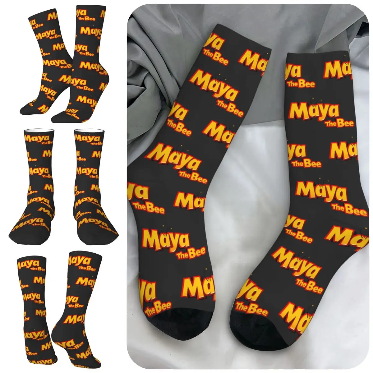 

Bee You Like Jazz Movie High elasticity polyester fiber cosy Unisex Running Happy 3D printing Socks