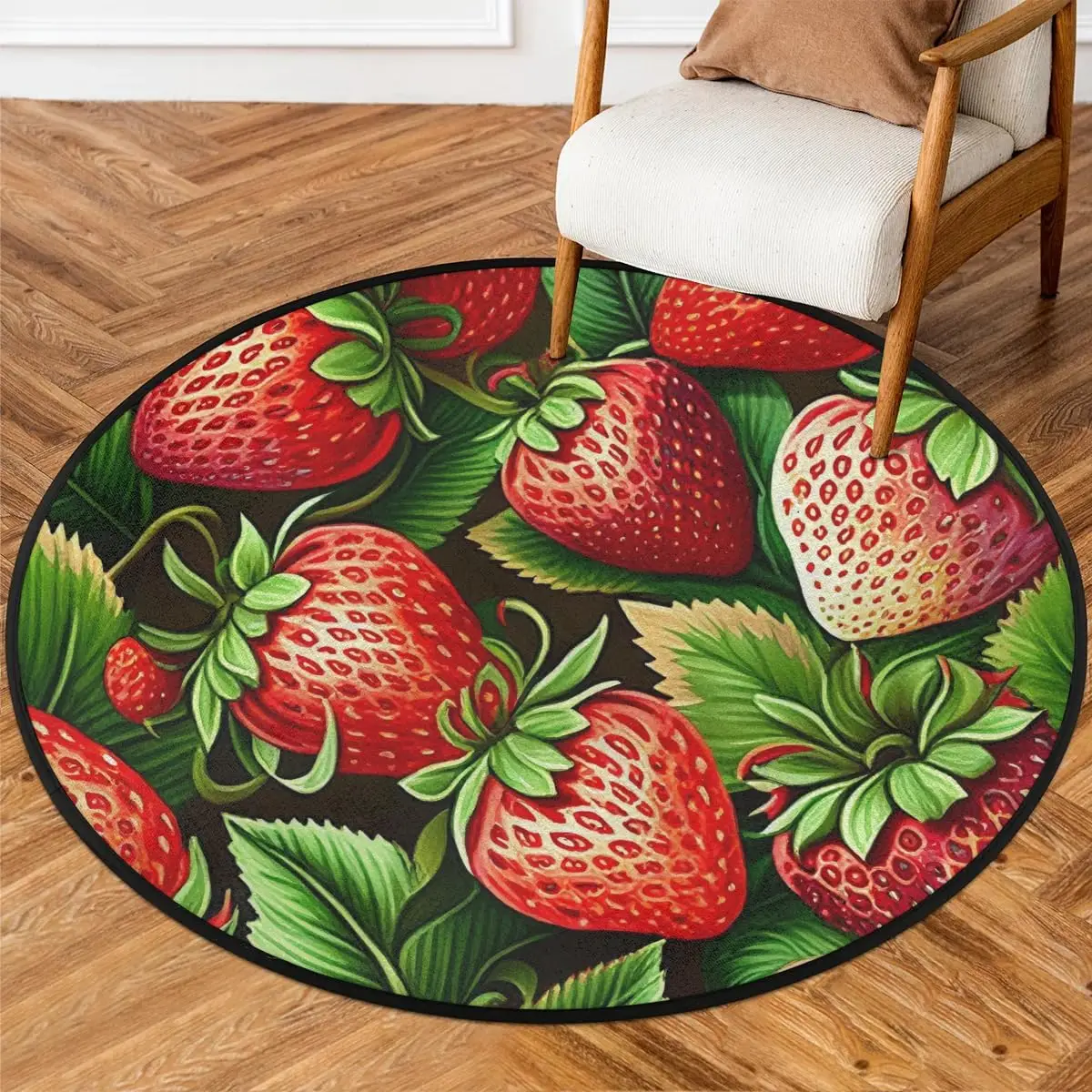 

Круглый ковер, 6 футов, домашний круглый коврик, клубника, фрукты, фон, нескользящий, моющийся, легко чистящийся, мягкие коврики, напольный ковер f