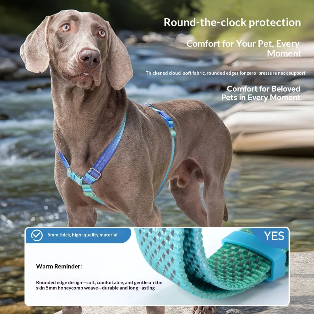 Anti-Pull Dog Chest Harness with Full Star Reflection Breathable Round Edge Wear Resistant Pet Harness for Outdoor Walking
