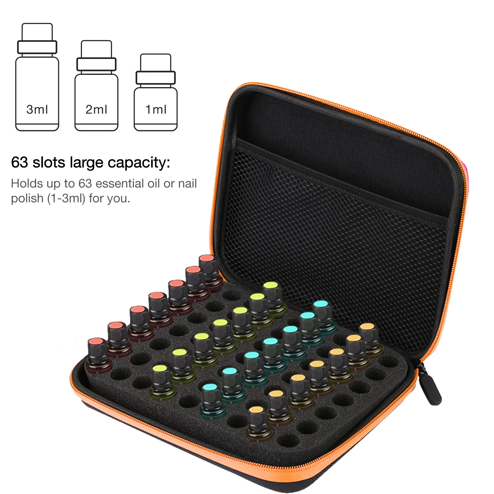 63 Slots Portable Aromatherapy Essential Oil Storage Bag Case Box  Essential Oil Storage Bag Essential Oil Storage Case