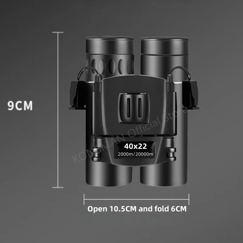 40x22 HD Binocular Telescope 2000M Long Distance Folding Mini Telescope BAK4 FMC Optical System Hunting Sports Outdoor Camping