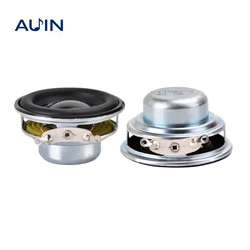 AUIN 2Pcs 40MM 4 Ohm 5W Audio Portable Speakers 1.5 Inch 16 Core Small Full Range Rubber Side NdFeB Waterproof DIY Speaker