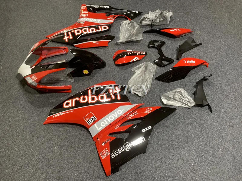 4 presentes novo kit de carenagens abs apto para ducati panigale 899 1199 2013 2014 2015 2016 13 14 15 16 conjunto carroçaria personalizado vermelho preto