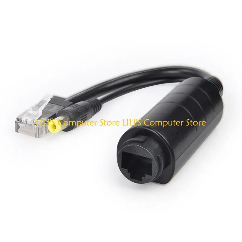 POE Splitter Adapter, 48V to 12V, IEEE 802.3af Compliant 10/100Mbps up to 100 Meters for Surveillance Camera