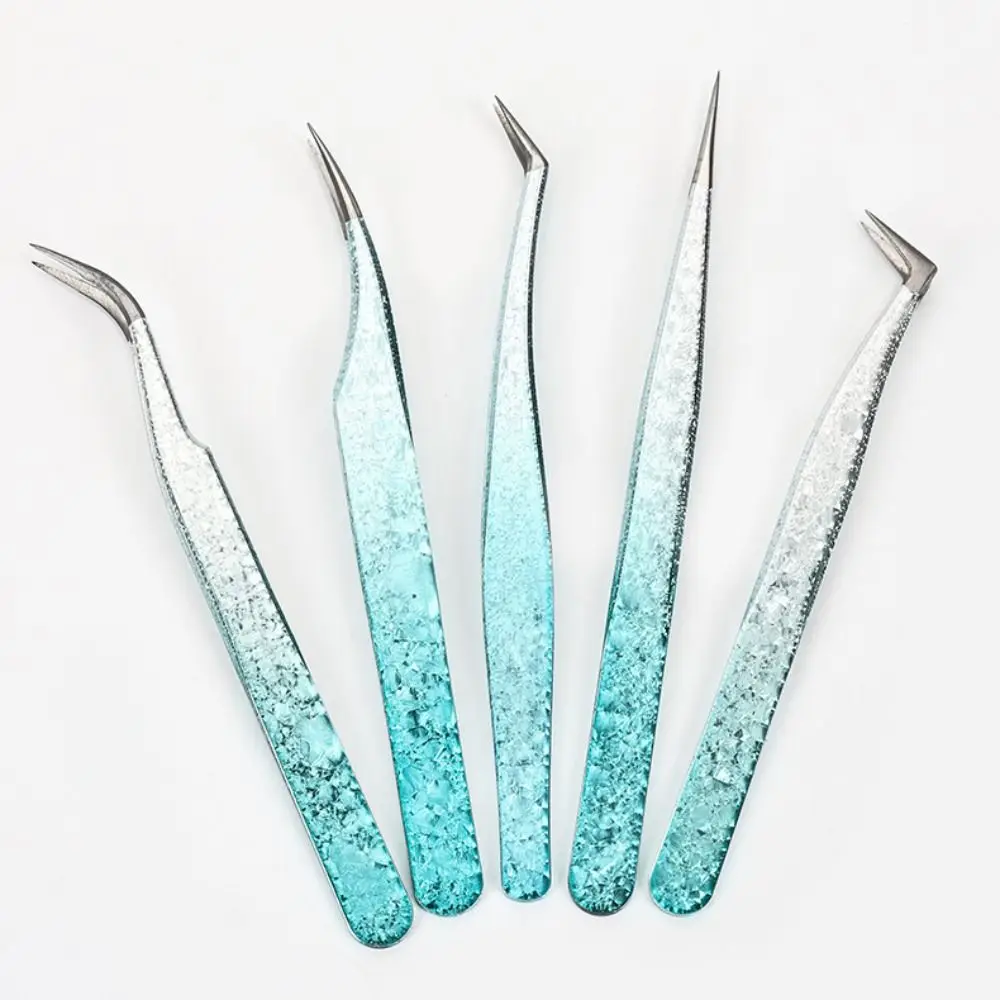 Pince à épiler pour extension de faux cils, pince à épiler antistatique, fleur de glace, pince à épiler pour sourcils, pinces à ongles pour greffe, 2 pièces