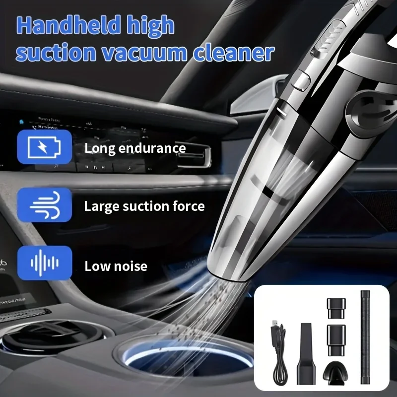 Car Cordless Vacuum Cleaner - High-Capacity Portable for Car Cleaning with Upgraded Aluminum Blade Suction Port, Powerful Motor