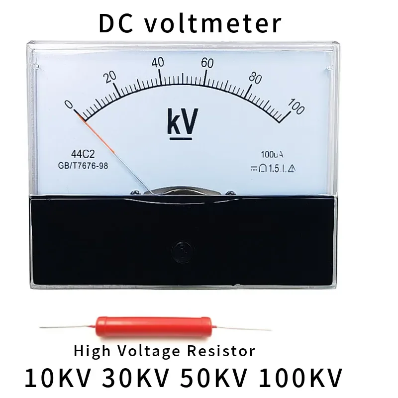 Voltímetro dc tipo Ponteiro Alta Tensão Resistor de Alta Tensão 44c25kv 10kv 15kv 20kv 30kv 50kv 100kv