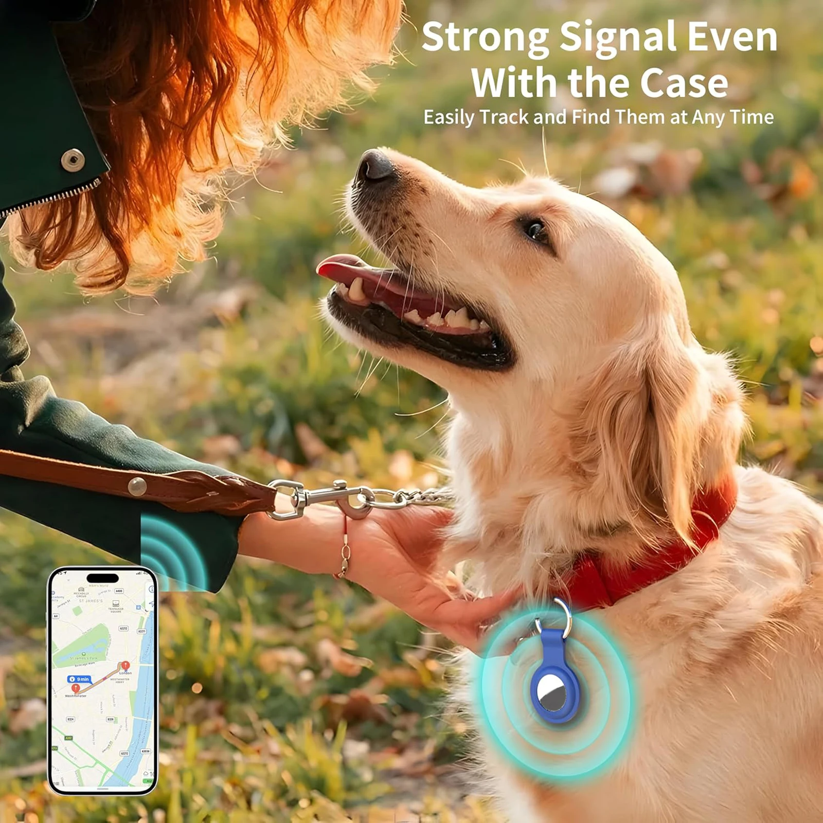 Keychain for Airtag Silicone Case Secure Grip Anti Lost GPS Tracker Key Ring Holder for Keys Luggage Pets Item Finder Locator​