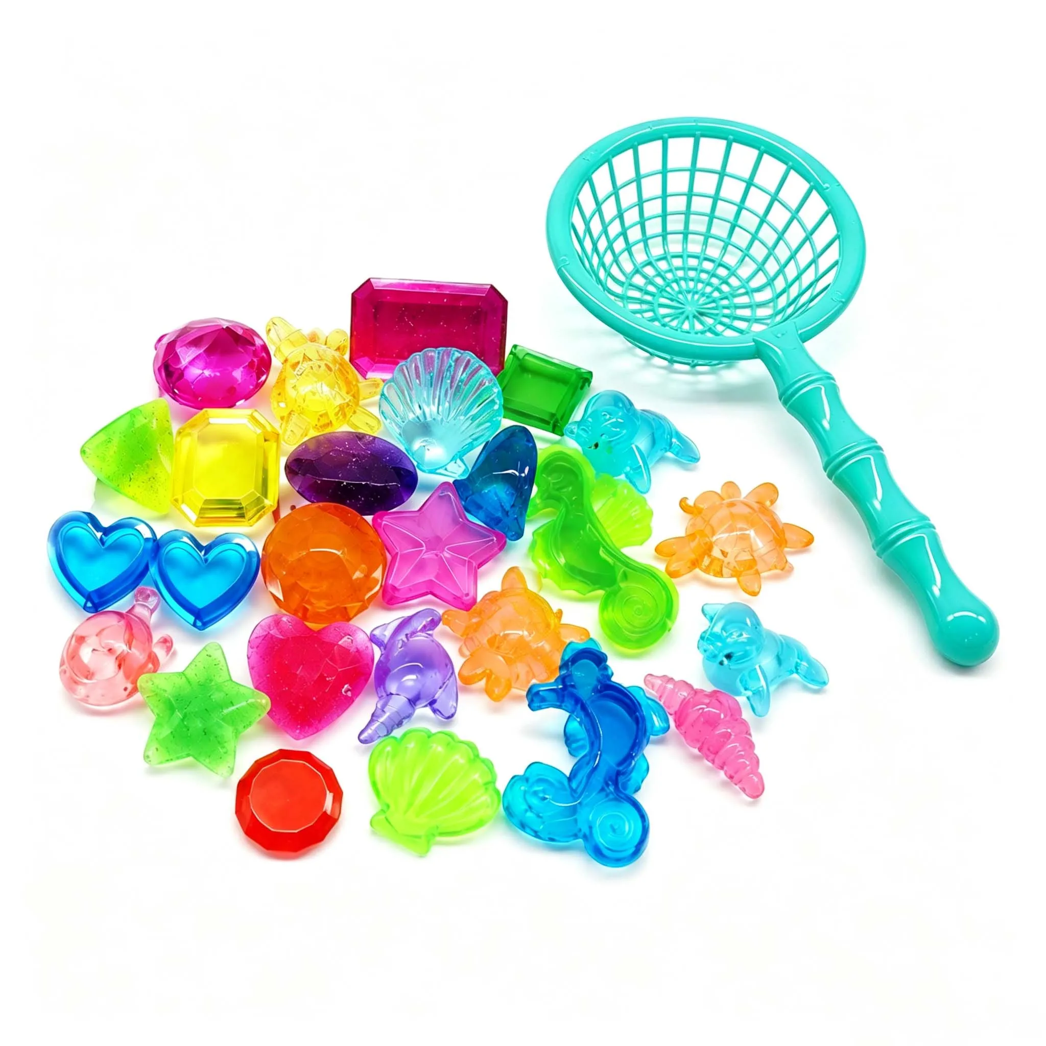 Pool Dive Gem Sets 8/10/12PCS Mixed Color Simulation Goldfish Seashells Treasure Stones Mesh Net for Swimming Training TMZ
