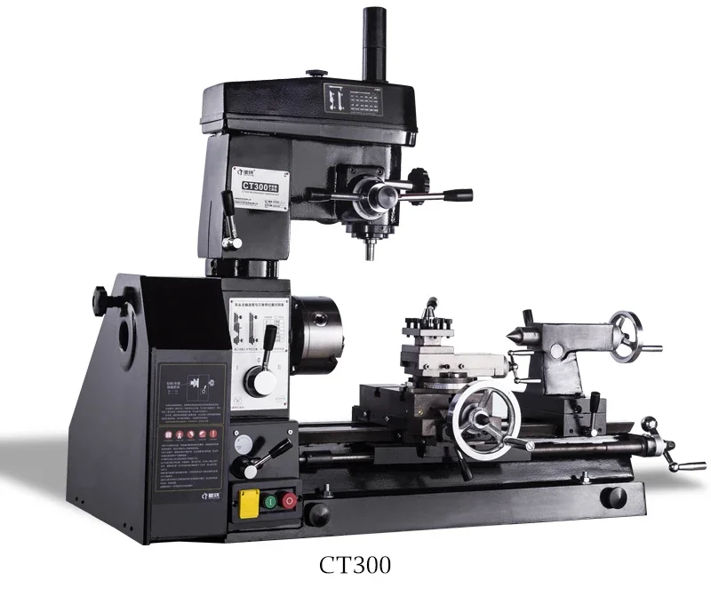 Portable Small Combination Lathe and Milling Machine Mini Lathe Mill Drill Combo CT300