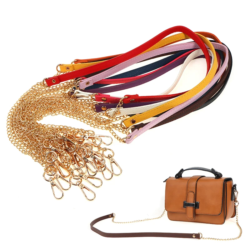 

120cm Bag Chain Replacement Metal PU Leather Bag Strap DIY Handbag Handle Shoulder Strap Accessories Bag Handle