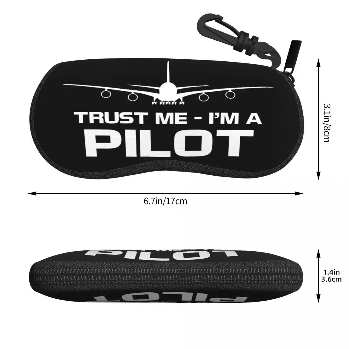 Custom Trust Me IM A Pilot Shell Eyeglasses Case Fashion Plane Flying Aeroplane Aviation Gift Glasses  Sunglasses Box Pouch