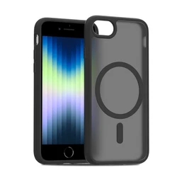 Non Yellowing Case For iPhone SE 2022 2020 8 16 Pro Max 15 Plus 14 13 Mini 12 11 Magsafe Mag Safe Matte Black Magnet Phone Cover