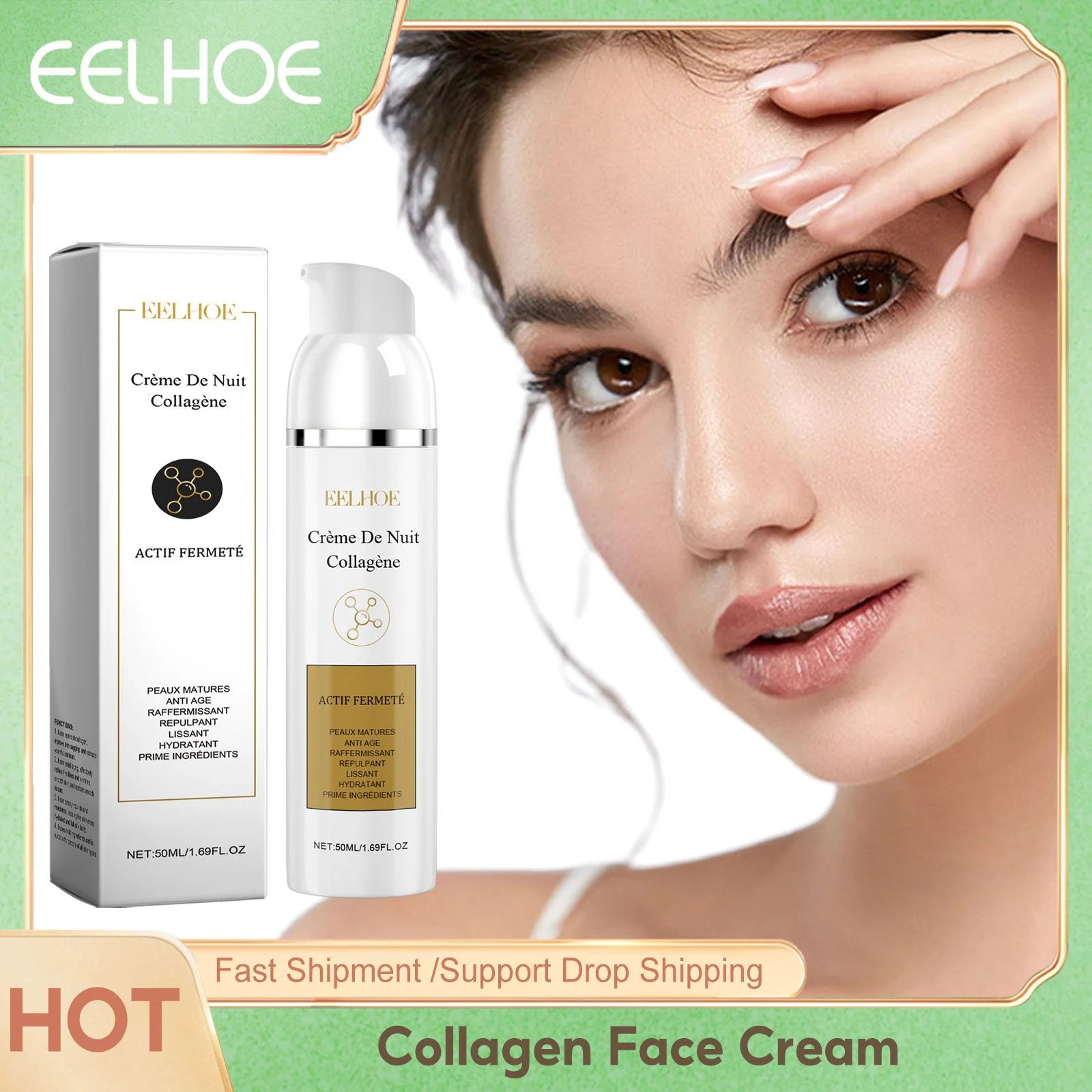 

Collagen Face Cream Brightening Skin Even Tone Dull Skin Repair Tightening Facial Contour Nourishing Hydrated Skin Care Products