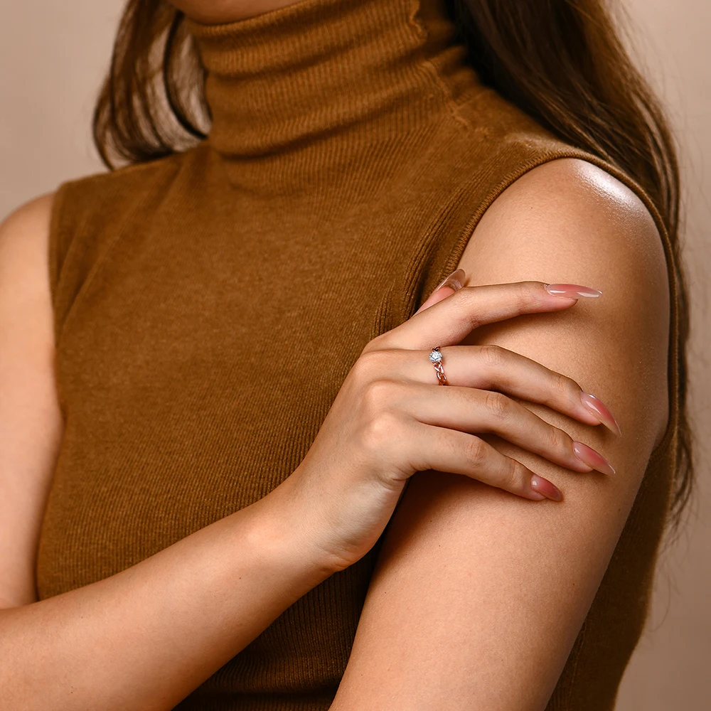 ATTAGEMS Round Cut 5.0mm Moissanite Ring for Women Men Solid 925 Sterling Silver Engegament Wedding with Certificate Gifts New - Image 6