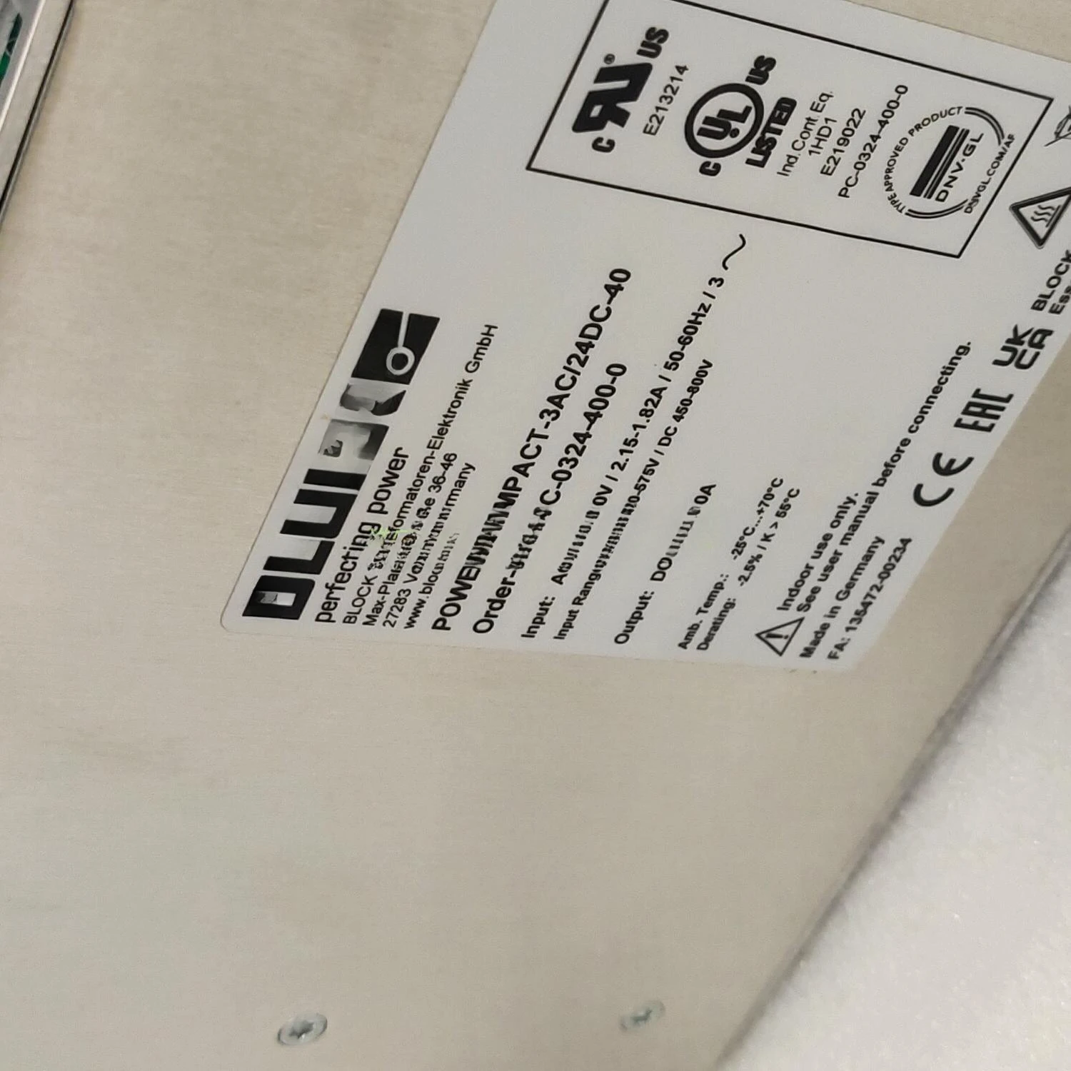 PCC-0124-100-2 Schaltnetzteil B-Lock Original PCC-0124-050-2