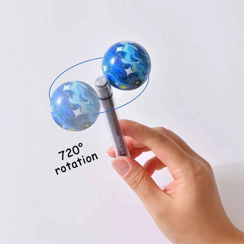 

【Nice】Creative Rotating Planet Pen Spinning Decompression Pen Stress Relieve Rotating Gel Pens Student Stationary