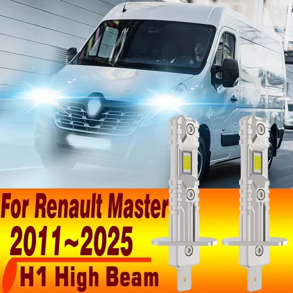 2x H1 Led Light Canbus Bulb Car Headlight High Power P14.5s Diode Moto Driving Running Lamp 12V 55W For Renault Master 2011~2023