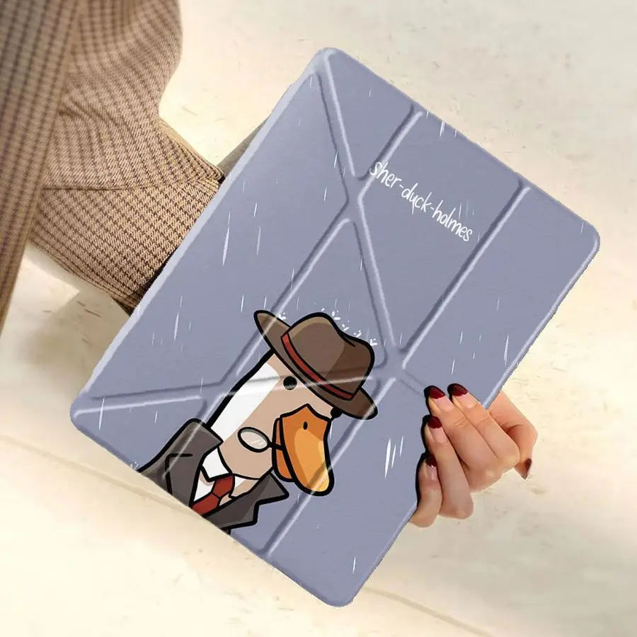 Cool Duck Holder Cover Tablet Case For iPad Air 4 5 M3 M2 M4 11inch Pro 2025 Mini 6 7 Pro 11th 10th 9th 8th 7th 12.9inch