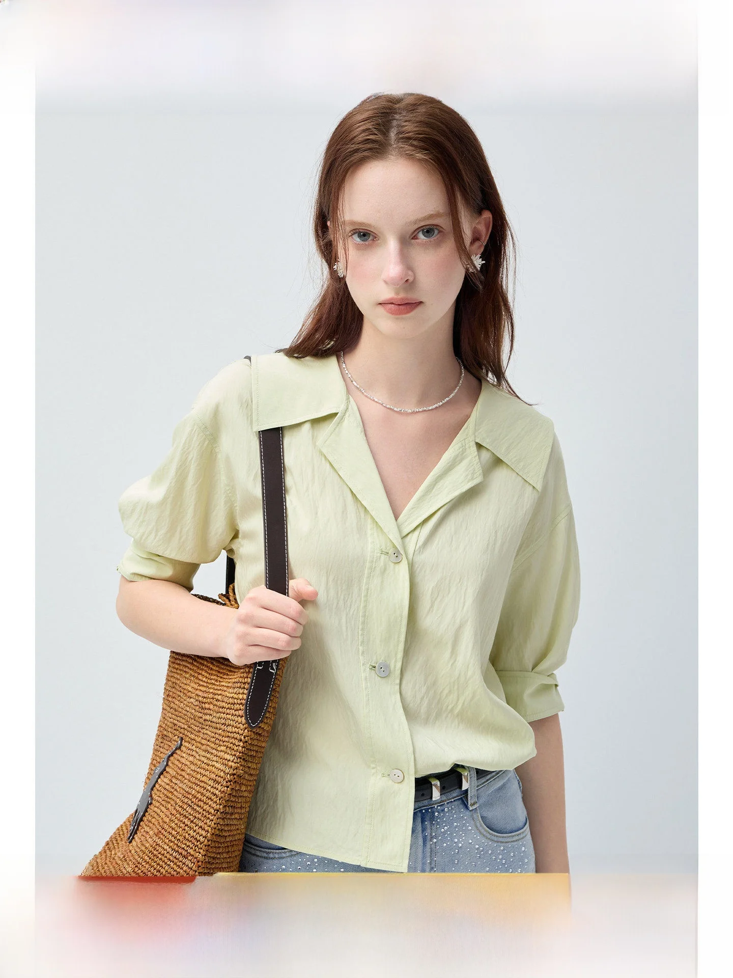 

plus Size Women's V-Neck Shirt T-Shirt Loose Slimming Short Sleeve Summer Versatile Micro plus Size Top Commute Style Korean ...