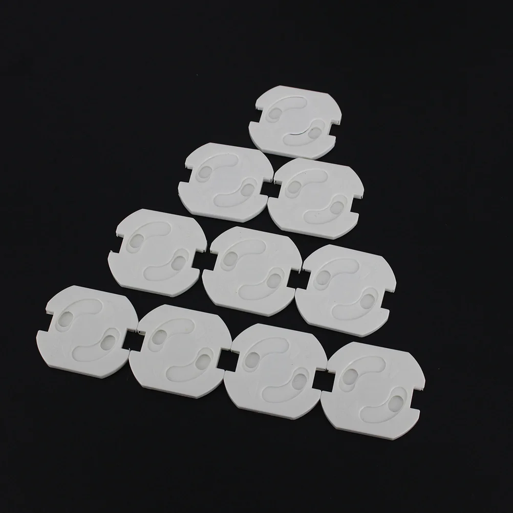 

10pcs Child Safety Outlet Covers Electric Socket Protector Prevents Accidental Shock Fits European Standards Secure ABS Plastic