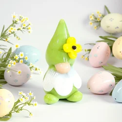 Kawaii Gnome Glass Ornaments Cute Mini Faceless Elf Dwarf Doll Figurines Home Fairy Garden Micro Landscape Bonsai Decor Supplies