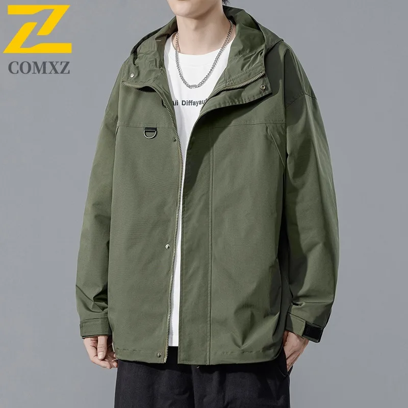 

COMXZ Workwear Jacket Men Coat Spring Autumn 2023 Loose Versatile Top Fashion Casual Mens Wear