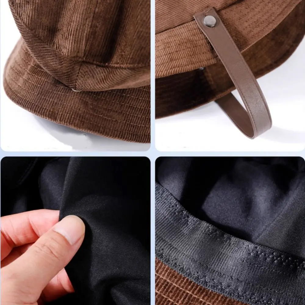 خمر واسعة الحواف سروال قصير قبعة بحافة الرجعية خمر بلون صياد قبعات دافئة عادية حوض دافئ قبعة سيدة الإناث