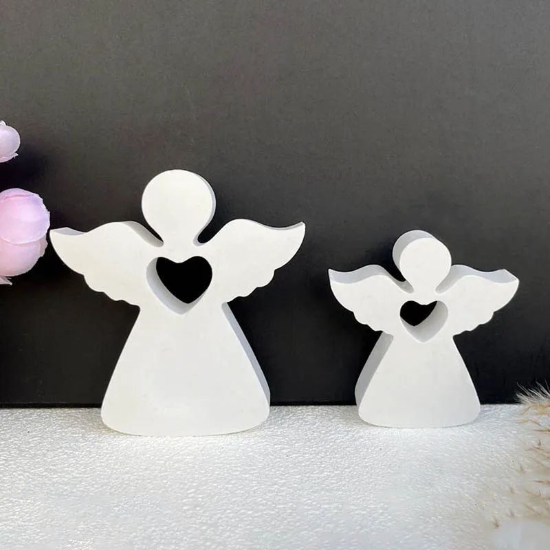 Love Angel Gypsum Mold Candle Silicone Mold DIY Epoxy Resin Dropping Glue Cement Tool Chocolate Baking Molds Home Decor Gifts